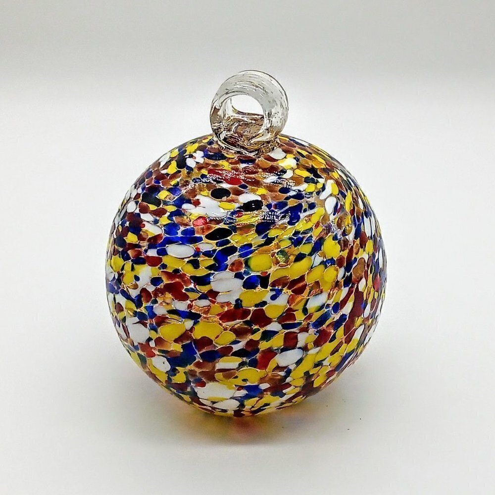 Handblown Multicolor Speckled Art Glass Ball